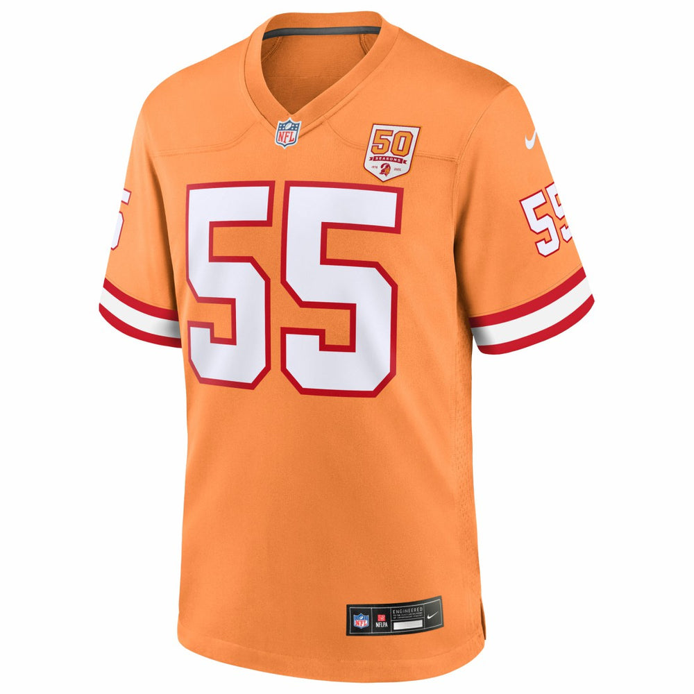 Derrick Brooks Tampa Bay Buccaneers 50th Season Game Jersey - Creamsicle