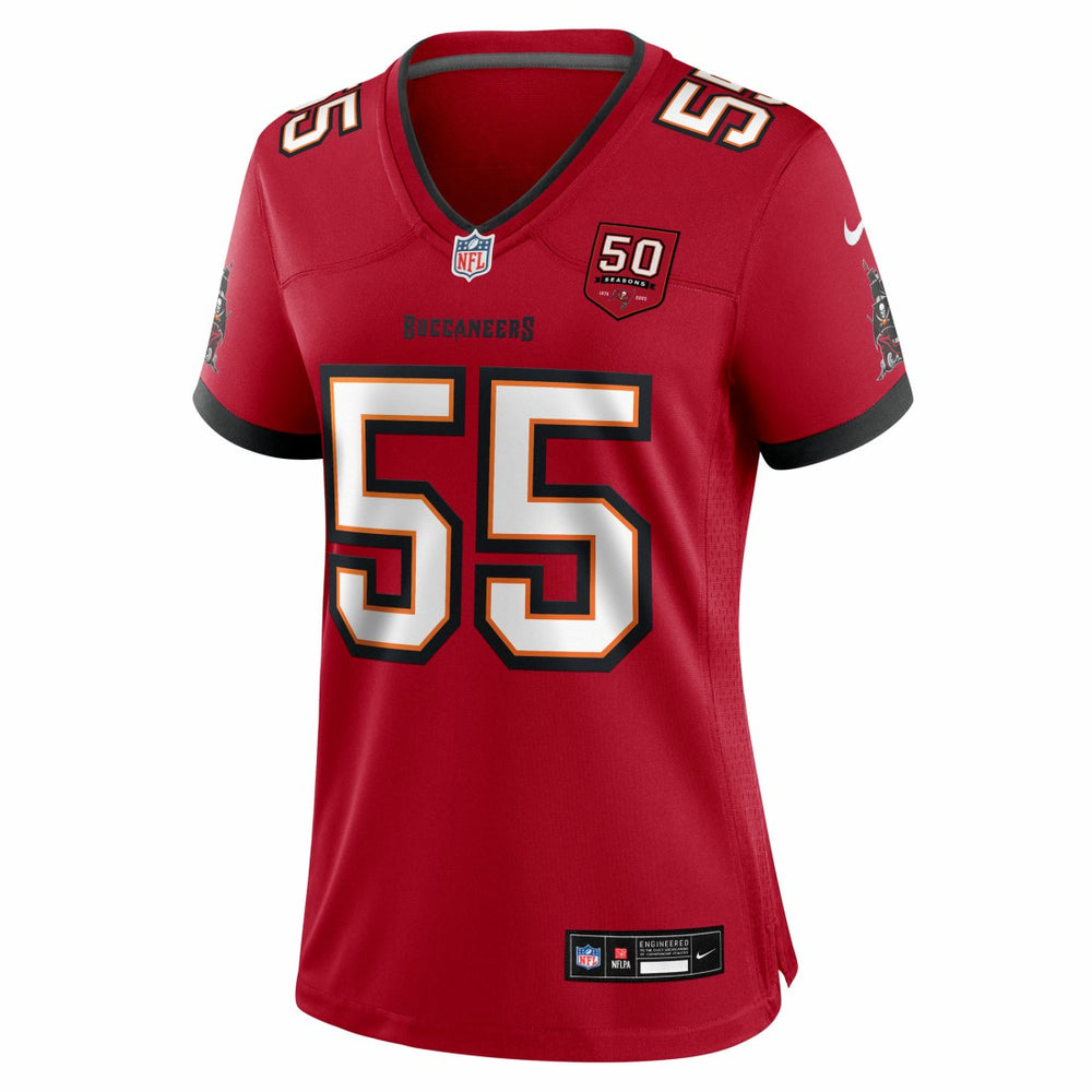 Derrick Brooks Tampa Bay Buccaneers Women's 50th Anniversary Team Game Jersey - Red