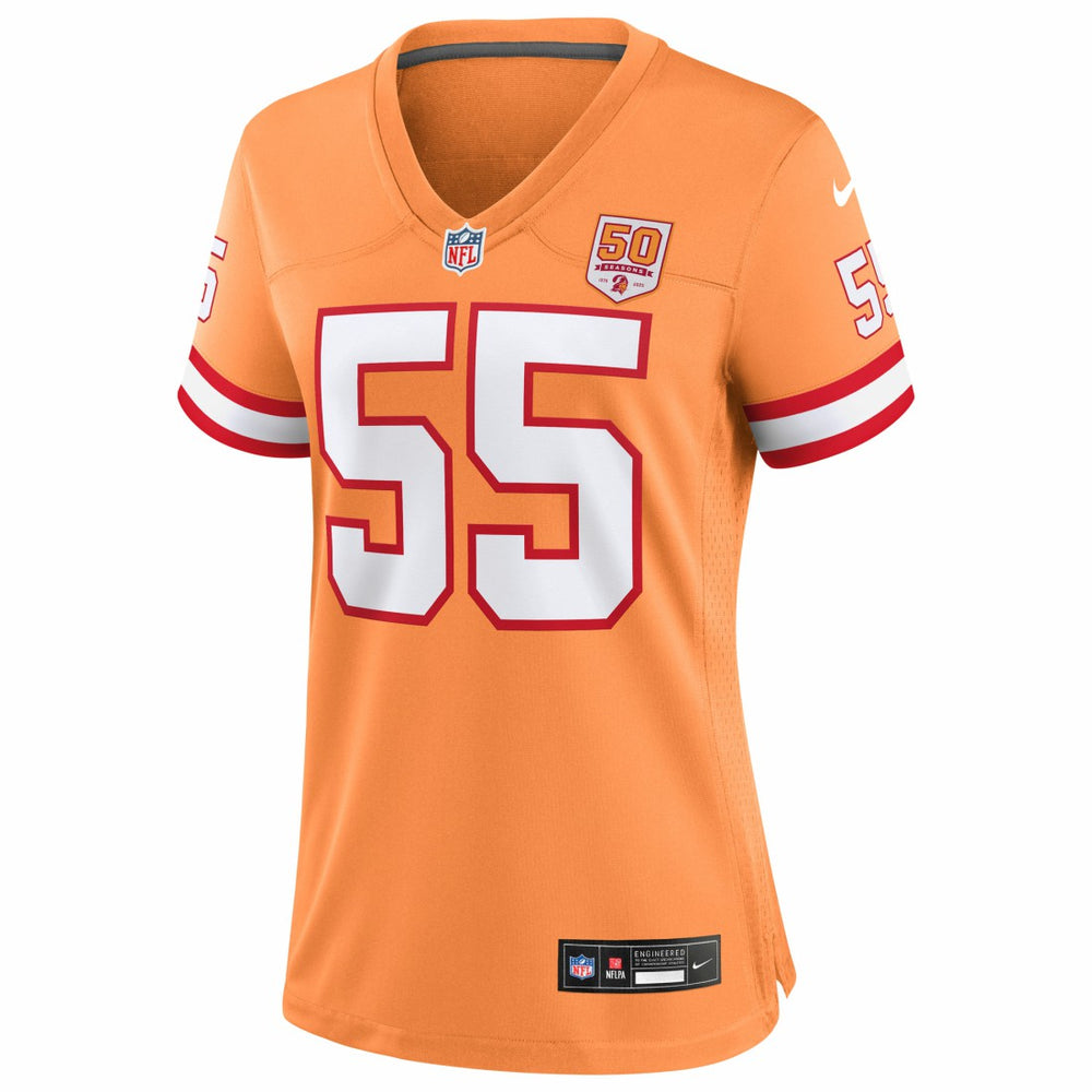 Derrick Brooks Tampa Bay Buccaneers Women's 50th Season Game Jersey - Creamsicle