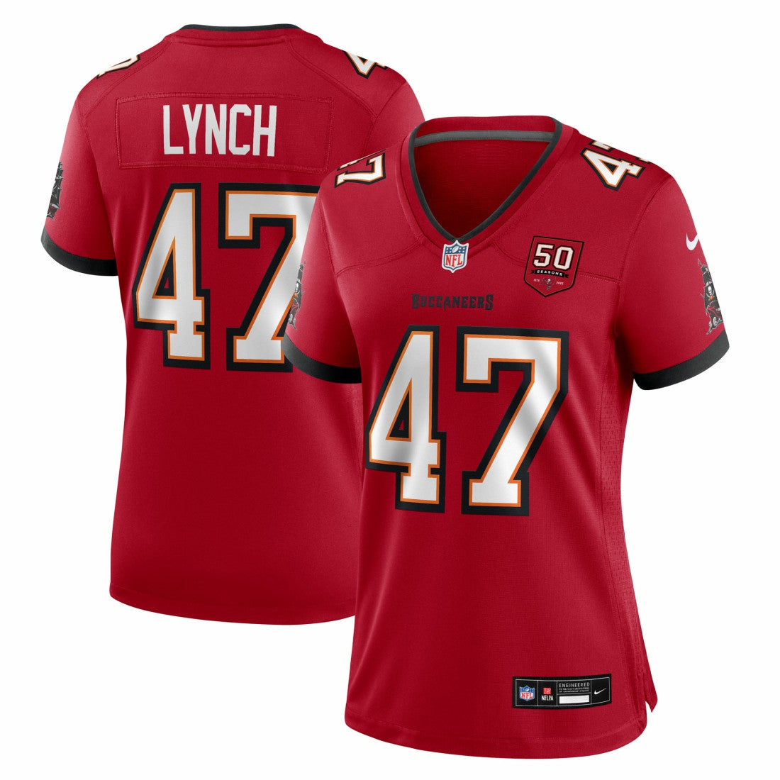 John Lynch Tampa Bay Buccaneers Women's 50th Anniversary Team Game Jersey - Red