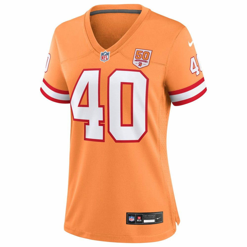 Mike Alstott Tampa Bay Buccaneers Women's 50th Season Game Jersey - Creamsicle