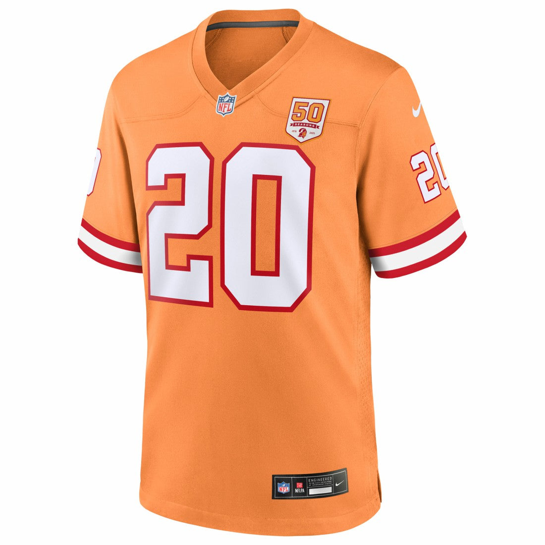Ronde Barber Tampa Bay Buccaneers 50th Season Game Jersey - Creamsicle