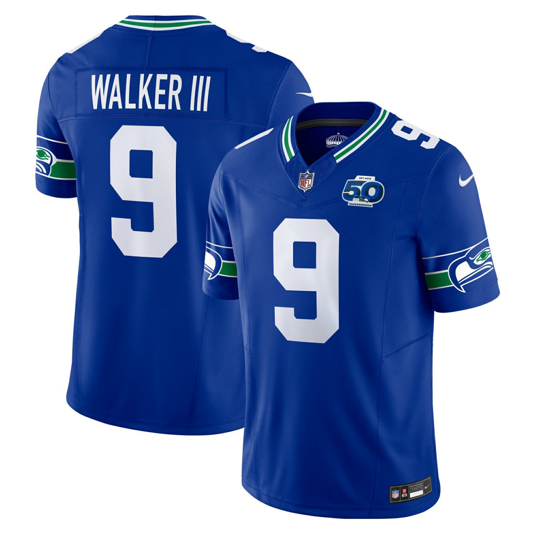 Kenneth Walker III Seattle Seahawks 50th Season Vapor F.U.S.E. Limited Jersey - Royal