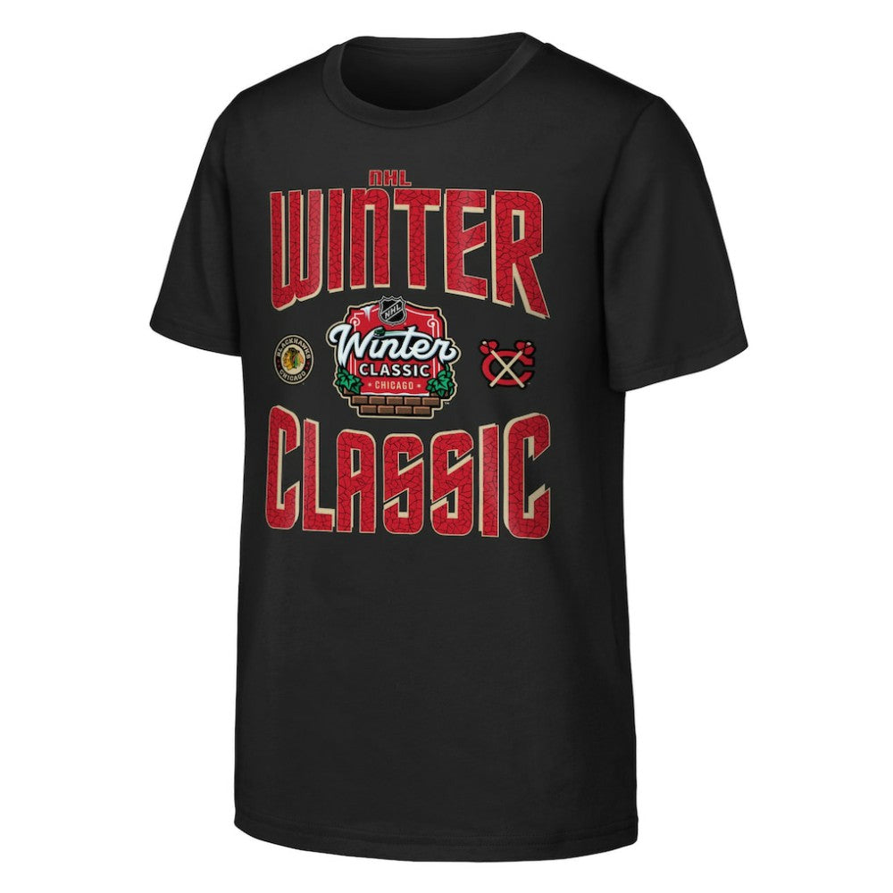 Chicago Blackhawks Youth 2025 NHL Winter Classic Game Day T-Shirt Black