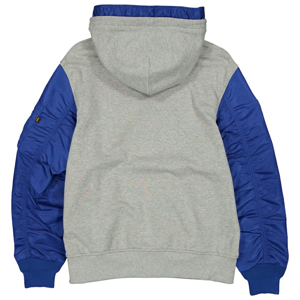 Los Angeles Dodgers x Alpha Industries Full-Zip Hoodie Jacket Heather Gray/Royal | New Era