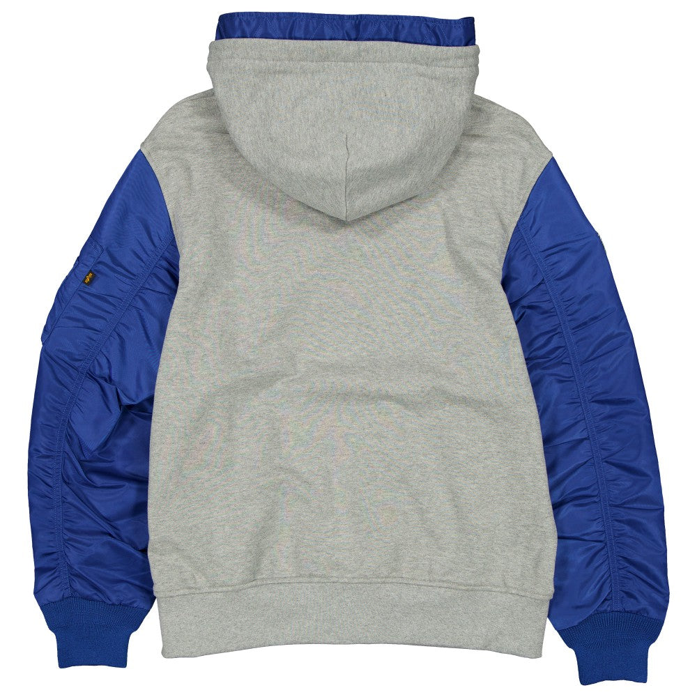 New York Mets x Alpha Industries Full-Zip Hoodie Jacket Heather Gray/Royal | New Era
