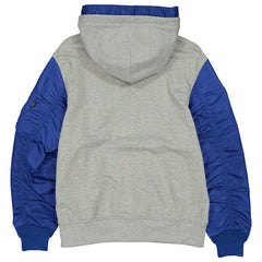 New York Mets x Alpha Industries Full-Zip Hoodie Jacket Heather Gray/Royal | New Era