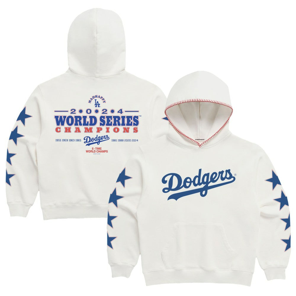 Los Angeles Dodgers Madhappy 2024 World Series Champions Star Pullover Hoodie White