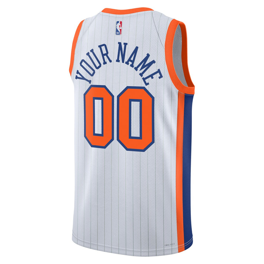 New York Knicks Unisex 2024/25 Custom Swingman Jersey - City Edition - White