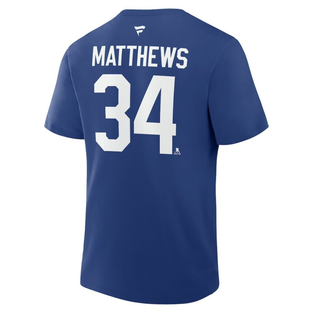 Auston Matthews Toronto Maple Leafs Fanatics Authentic Stack Name & Number T-Shirt Blue