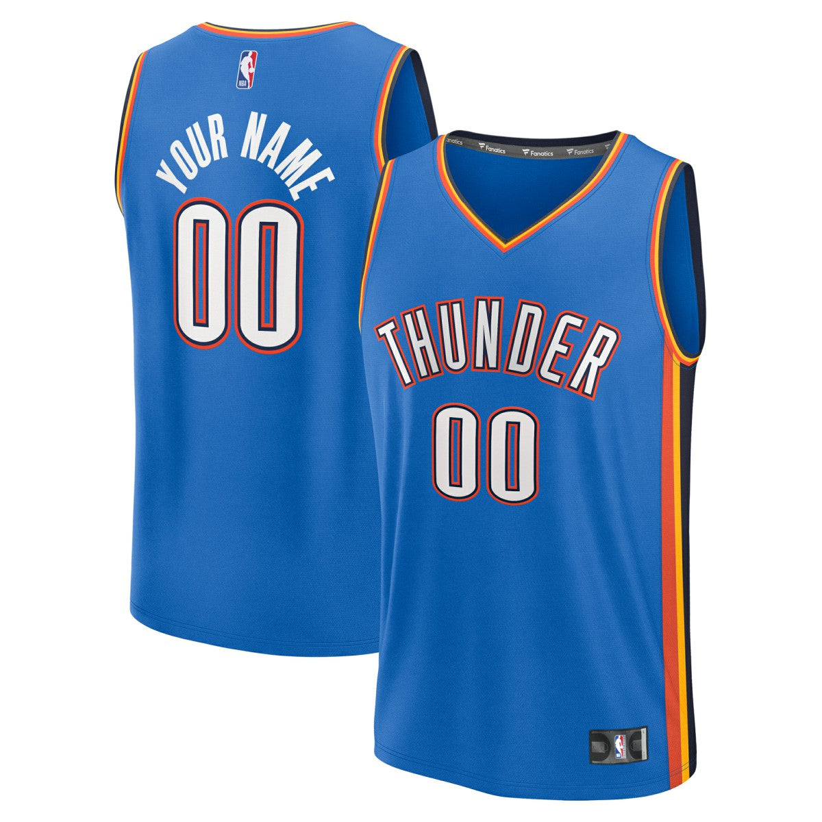 Oklahoma City Thunder Youth Fast Break Custom Replica Jersey - Blue - Icon Edition