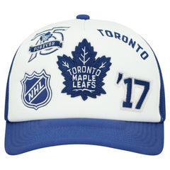 Toronto Maple Leafs Mitchell & Ness Gridlock Trucker Adjustable Hat White/Blue