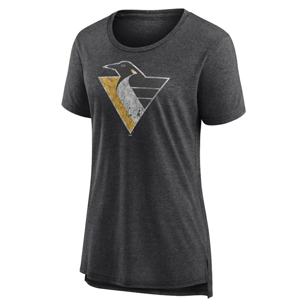 Pittsburgh Penguins Women's Slow Whistle Tri-Blend T-Shirt Gray