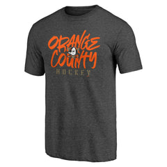 Anaheim Ducks Shoot to Score Tri-Blend T-Shirt Charcoal