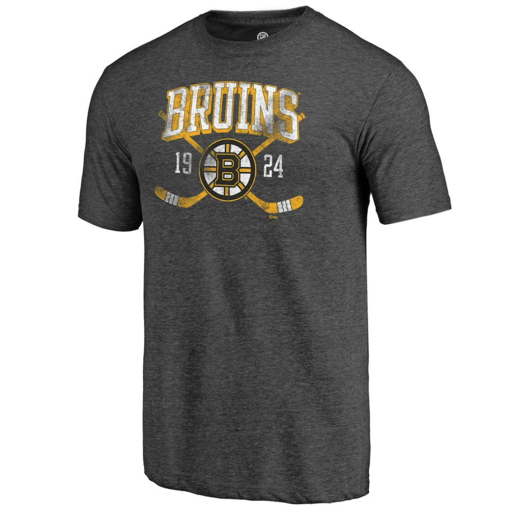 Boston Bruins Line Shift Tri-Blend T-Shirt Charcoal