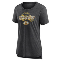 Boston Bruins Women's Hit the Ice Tri-Blend T-Shirt Gray