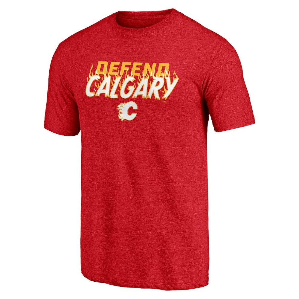 Calgary Flames Shoot to Score Tri-Blend T-Shirt Red