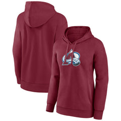 Colorado Avalanche Women's Primary Logo Pullover Hoodie Burgundy