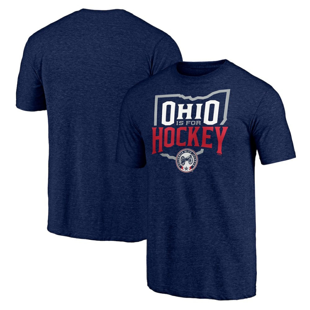 Columbus Blue Jackets Shoot to Score Tri-Blend T-Shirt Navy