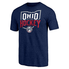 Columbus Blue Jackets Shoot to Score Tri-Blend T-Shirt Navy
