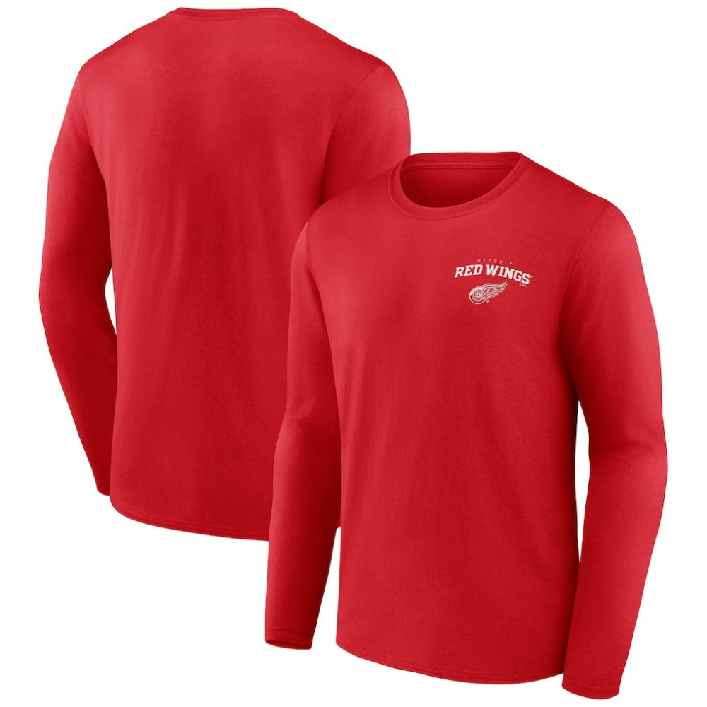 Detroit Red Wings Team Lockup Long Sleeve T-Shirt Red