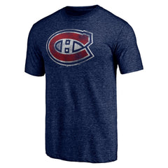 Montreal Canadiens Distressed Tri-Blend T-Shirt Navy