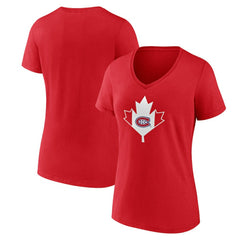 Montreal Canadiens Women's Canada Day V-Neck T-Shirt Red