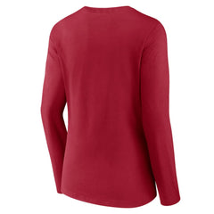 Montreal Canadiens Women's Primary Logo Long Sleeve V-Neck T-Shirt Red