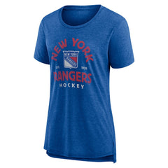 New York Rangers Women's Vintage Arch Tri-Blend T-Shirt Blue