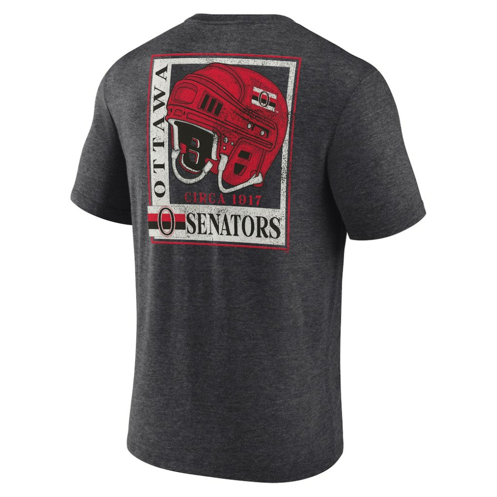 Ottawa Senators Earnest Will Tri-Blend T-Shirt Charcoal