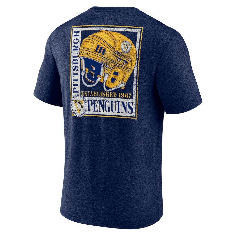 Pittsburgh Penguins Earnest Will Tri-Blend T-Shirt Navy