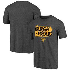 Pittsburgh Penguins Shoot to Score Tri-Blend T-Shirt Charcoal