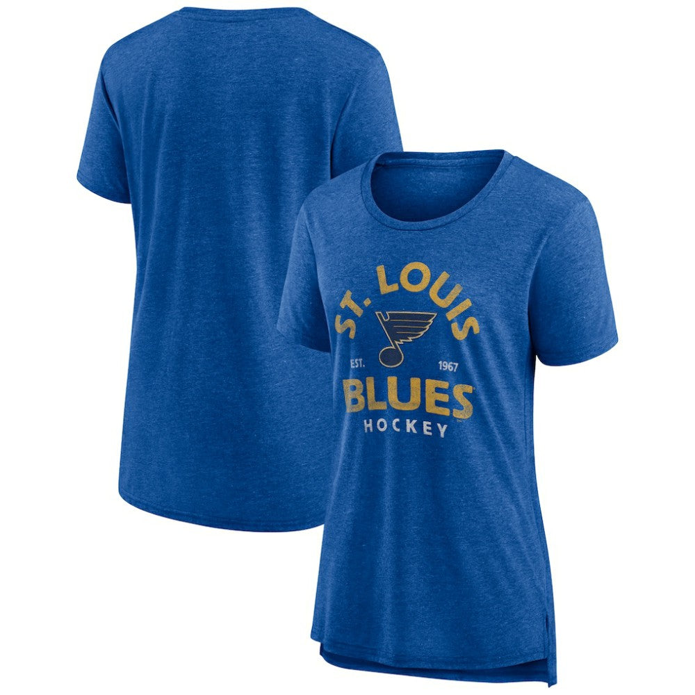 St. Louis Blues Women's Vintage Arch Tri-Blend T-Shirt Blue
