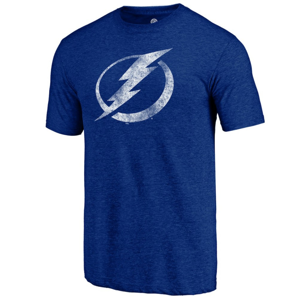 Tampa Bay Lightning Distressed Logo Tri-Blend T-Shirt Blue