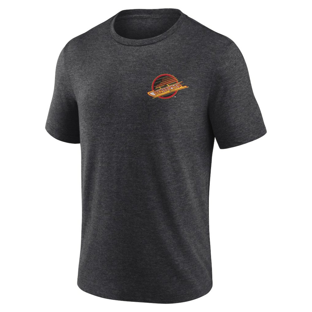 Vancouver Canucks Earnest Will Tri-Blend T-Shirt Charcoal