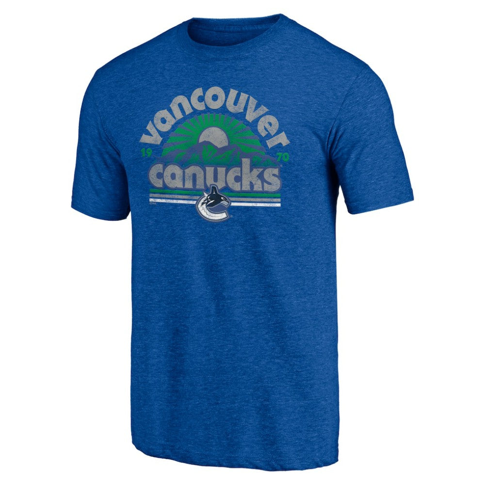 Vancouver Canucks Shoot to Score Tri-Blend T-Shirt Blue