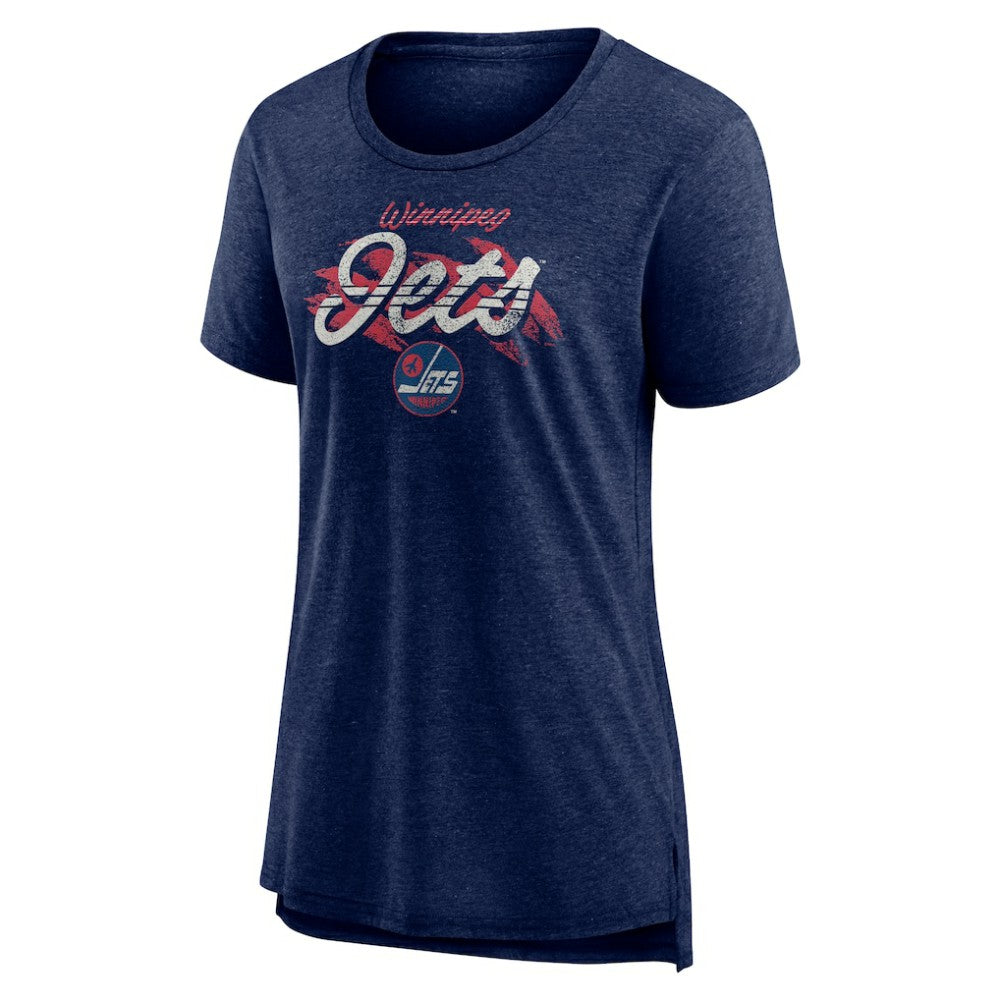 Winnipeg Jets Women's Hit the Ice Tri-Blend T-Shirt Navy