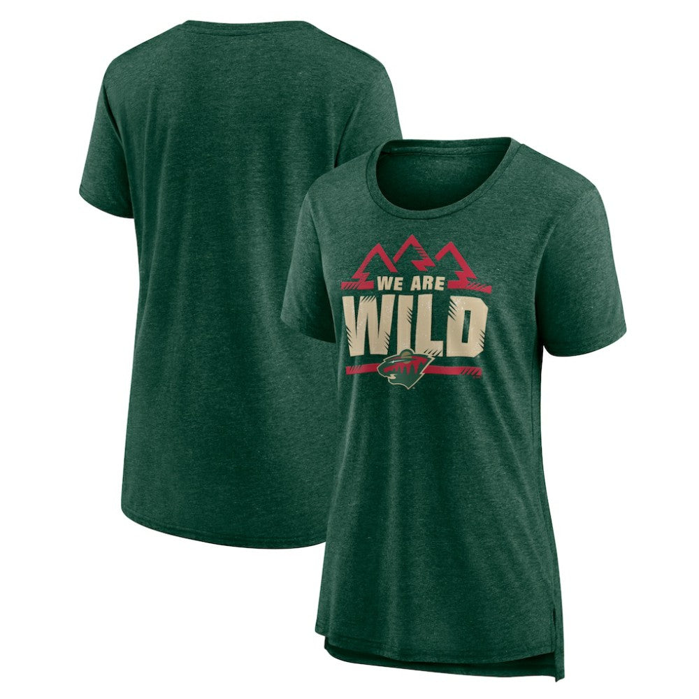 Minnesota Wild Women's Shout Out Tri-Blend T-Shirt Green