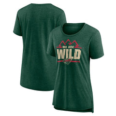 Minnesota Wild Women's Shout Out Tri-Blend T-Shirt Green