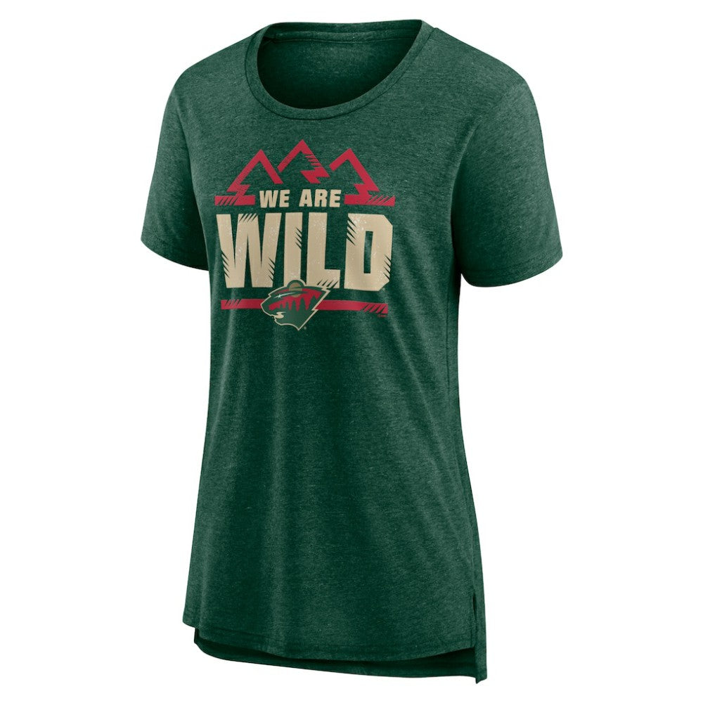 Minnesota Wild Women's Shout Out Tri-Blend T-Shirt Green