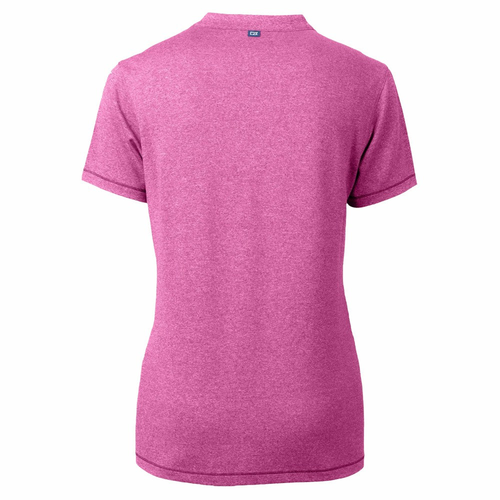 Milwaukee Brewers Cutter & Buck Forge Heathered Stretch Blade Top Light Pink
