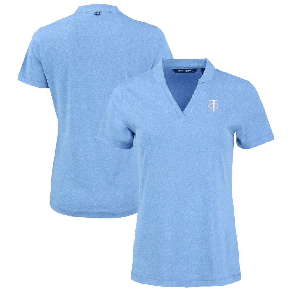 Minnesota Twins Cutter & Buck Forge Heathered Stretch Blade Top Heather Powder Blue