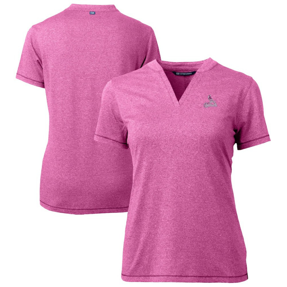 St. Louis Cardinals Cutter & Buck Forge Heathered Stretch Blade Top Light Pink