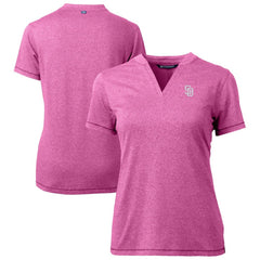 San Diego Padres Cutter & Buck Forge Heathered Stretch Blade Top Light Pink