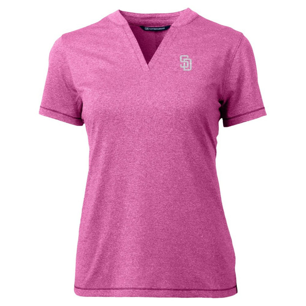 San Diego Padres Cutter & Buck Forge Heathered Stretch Blade Top Light Pink