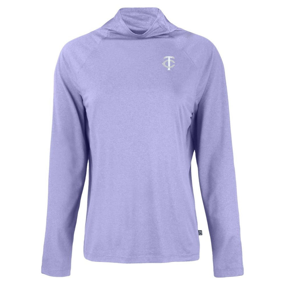 Minnesota Twins Cutter & Buck Women's Coastline Epic Comfort Eco Recycled Funnel Neck Pullover Top Lavender