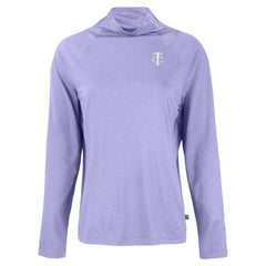 Minnesota Twins Cutter & Buck Women's Coastline Epic Comfort Eco Recycled Funnel Neck Pullover Top Lavender
