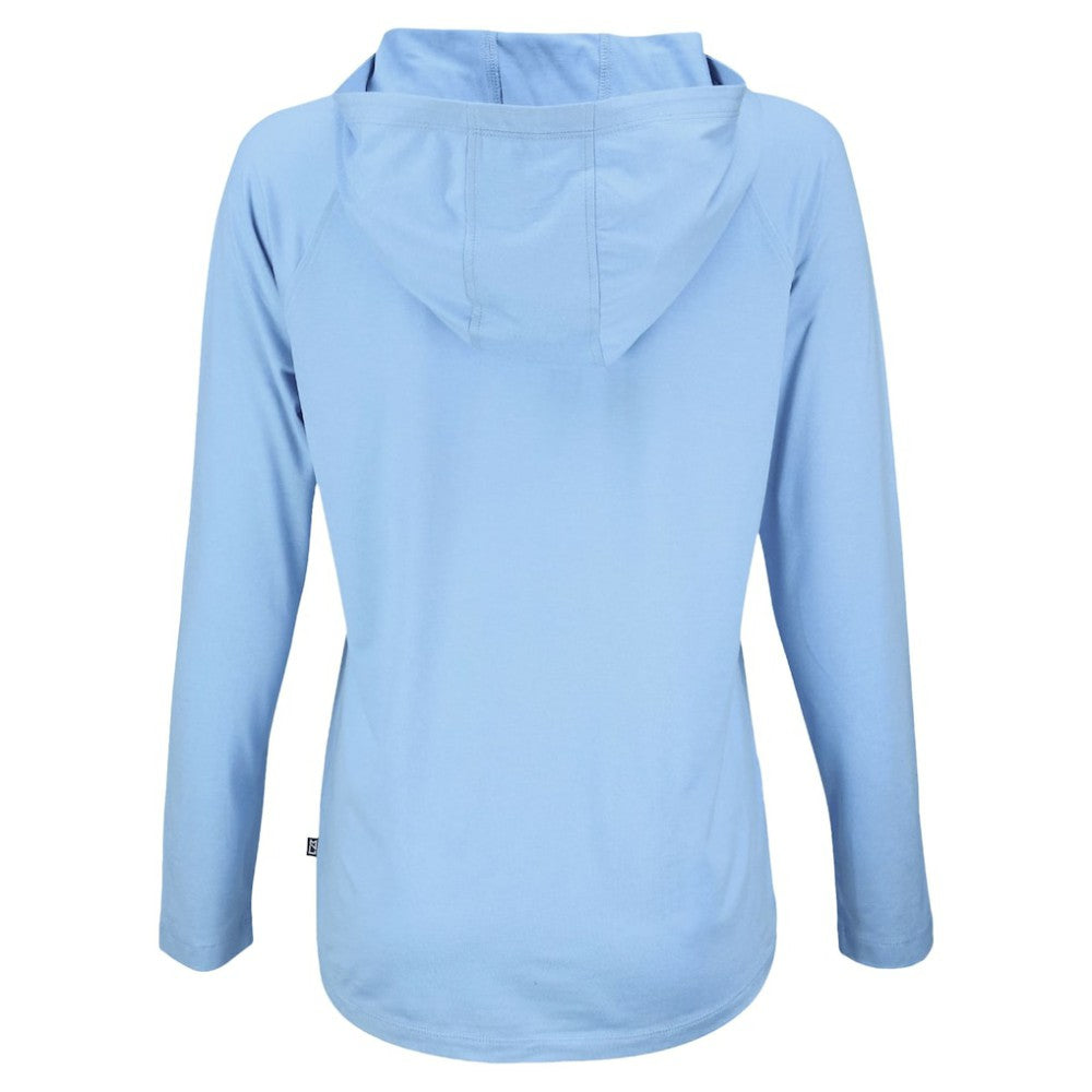 Chicago Cubs Cutter & Buck Women's Coastline Epic Comfort Eco Recycled Long Sleeve Hoodie T-Shirt Powder Blue