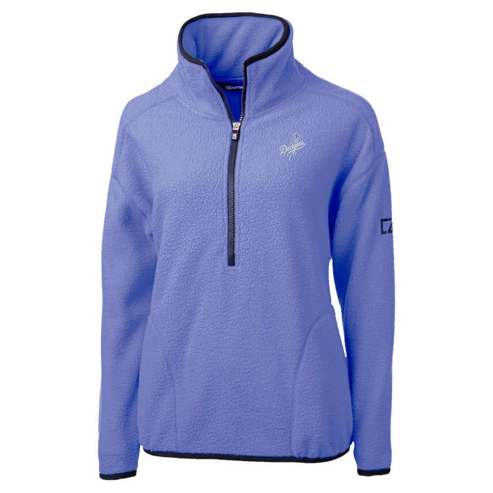 Los Angeles Dodgers Cutter & Buck Women's Cascade Eco Fleece Half-Zip Jacket Lavender