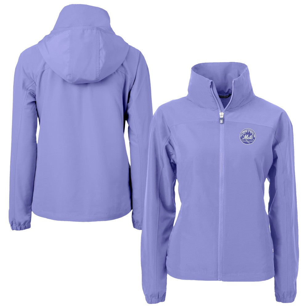 New York Mets Cutter & Buck Women's Charter Eco Recycled Full-Zip Jacket Lavender